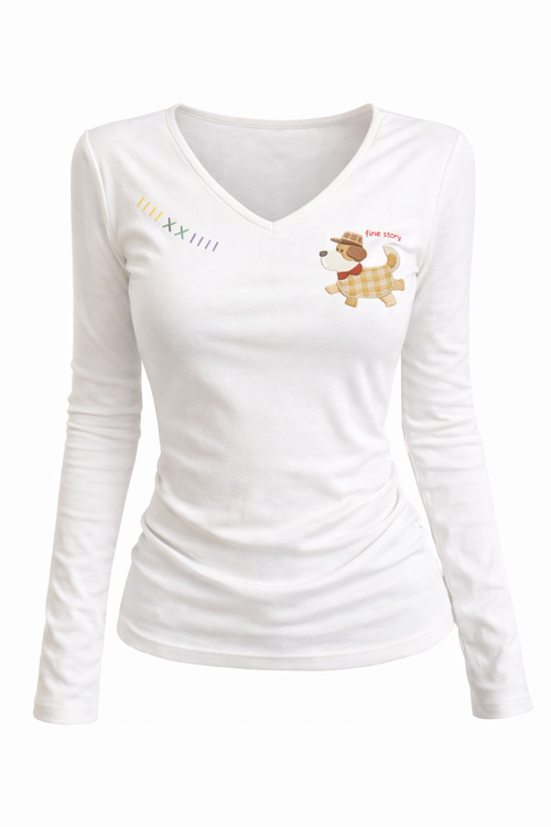 Vネックトップス