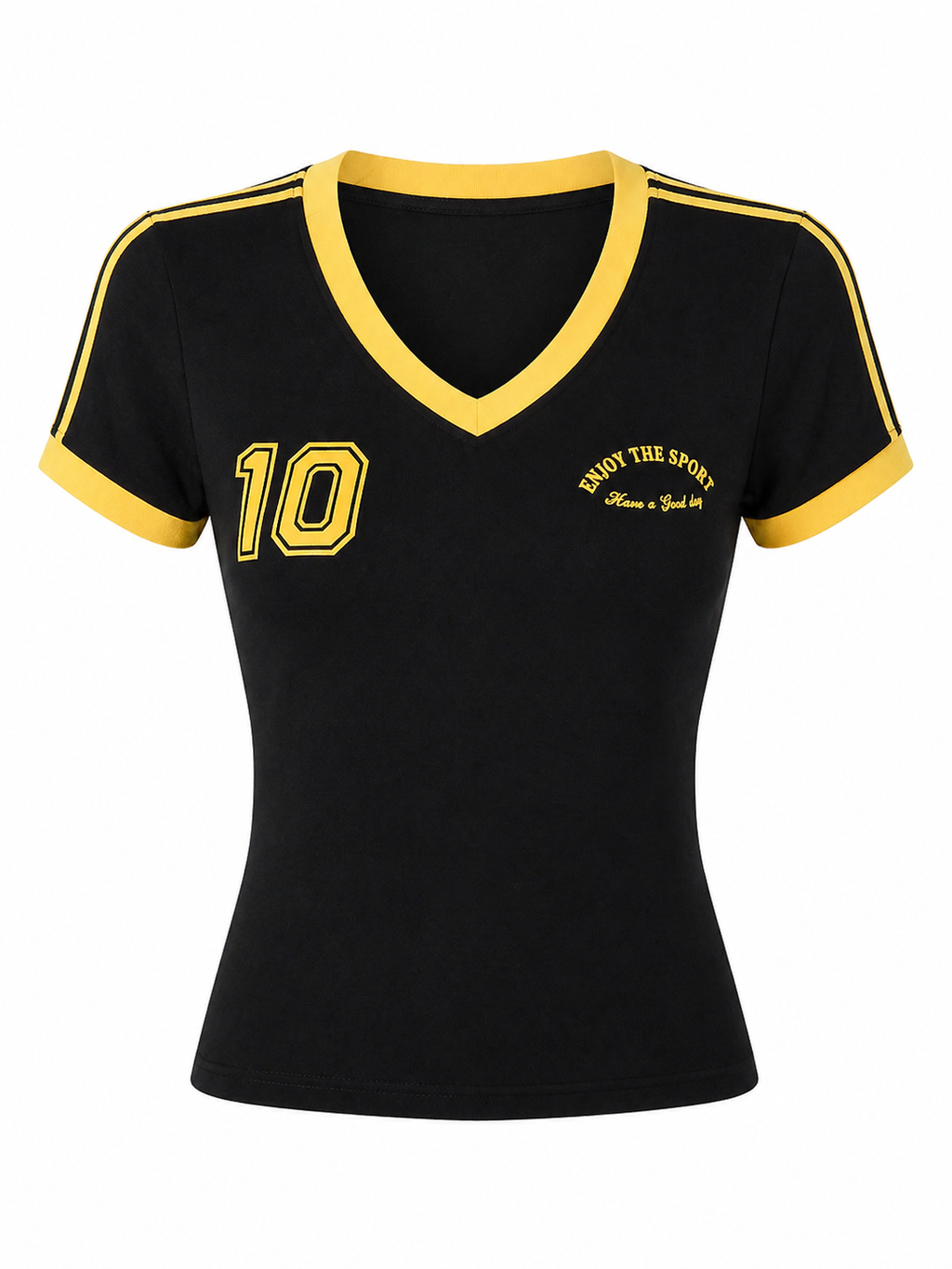 VネックロゴカラーTシャツ