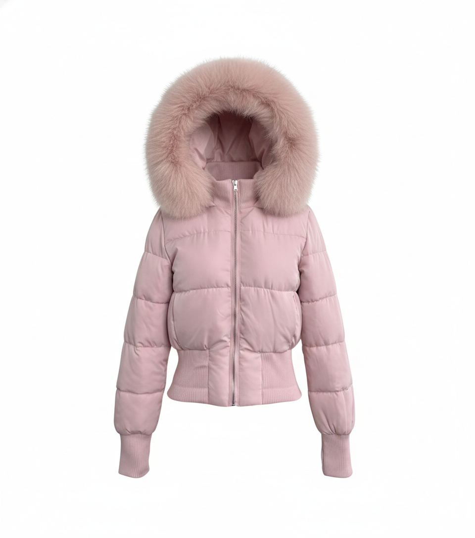 ファー襟付きフードジップアップジャケット