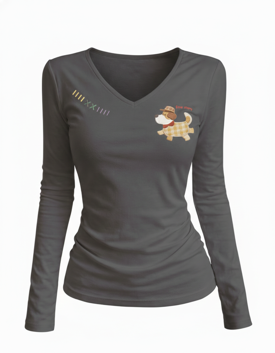 Vネックトップス