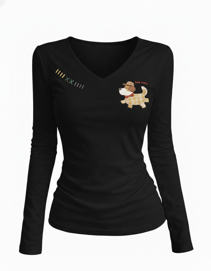 Vネックトップス