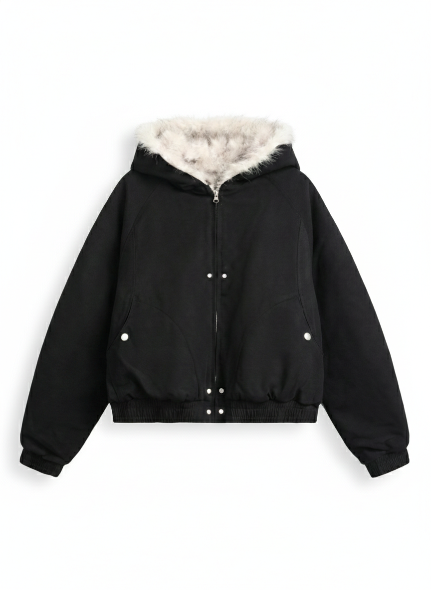 アメリカンレトロフード付きアウター