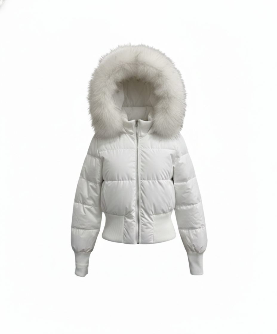 ファー襟付きフードジップアップジャケット