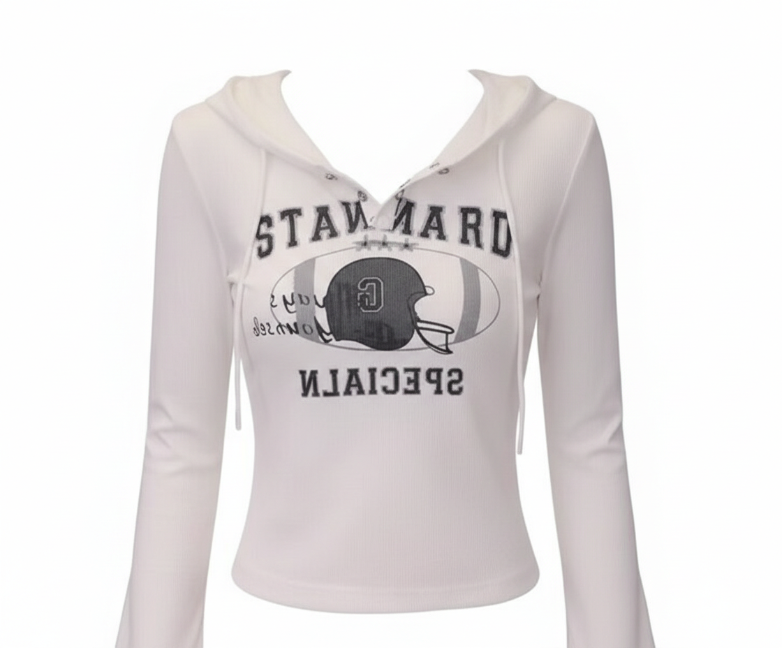 アメリカンフード付きトップス