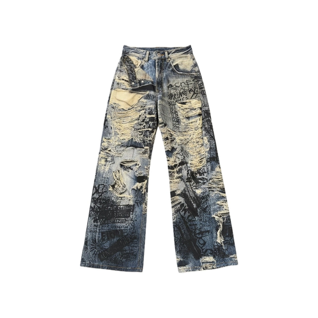 ダメージワイドレッグデニム