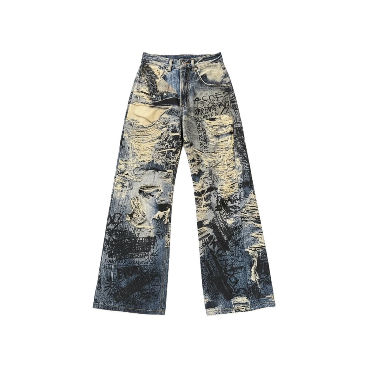 ダメージワイドレッグデニム