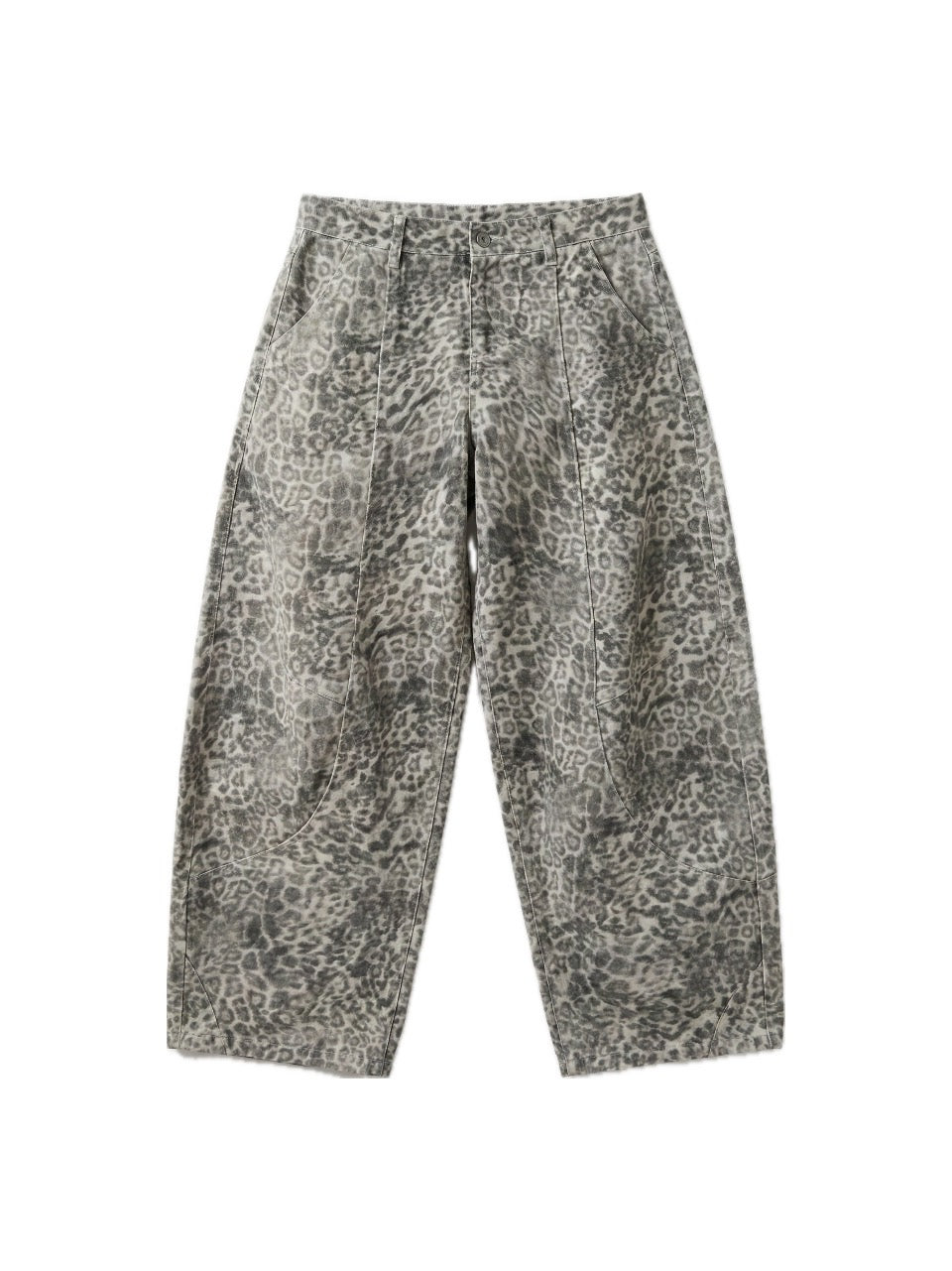 アメリカンレトロレオパードワイドレッグデニム