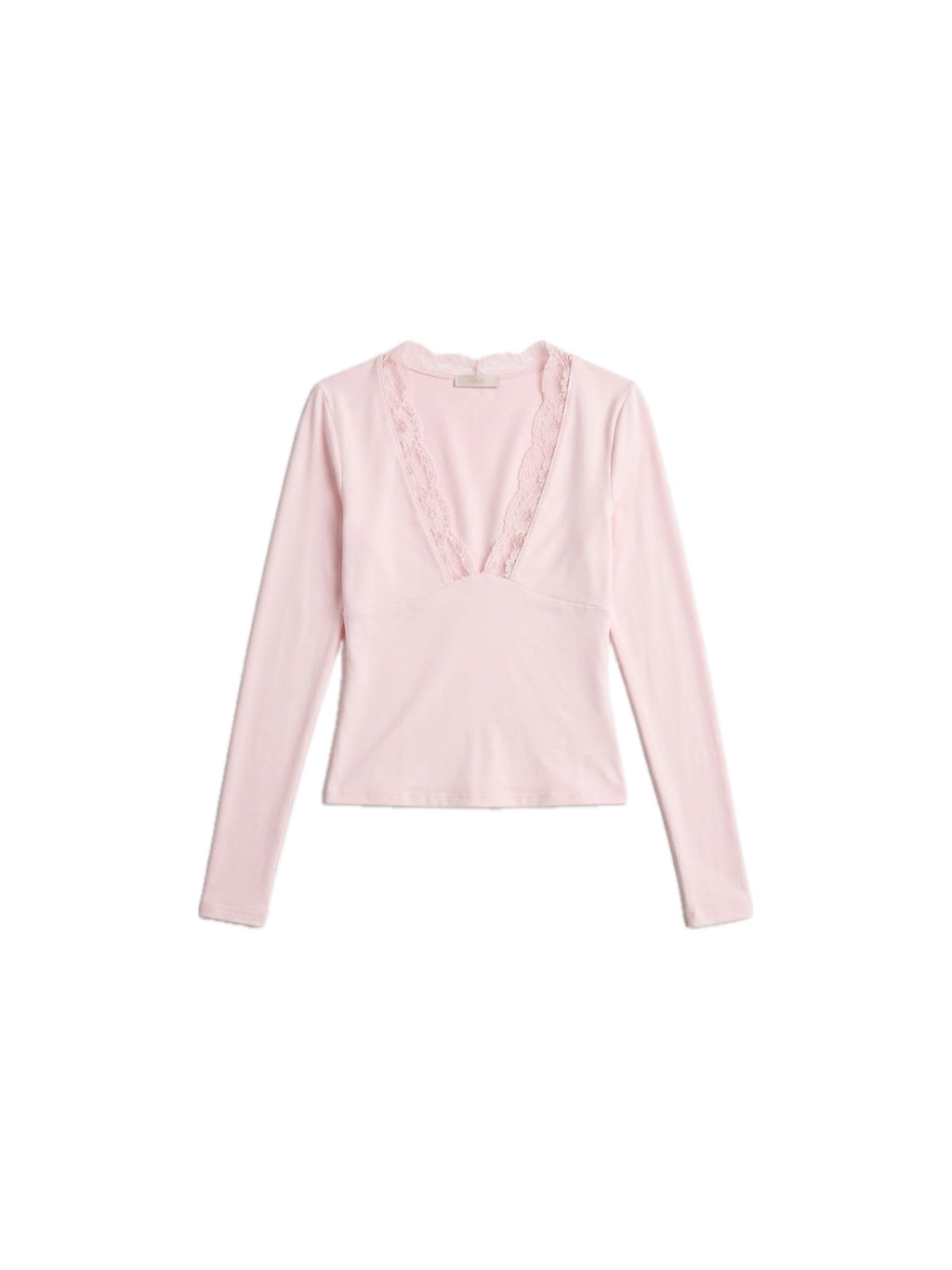 レースネックスリムトップス