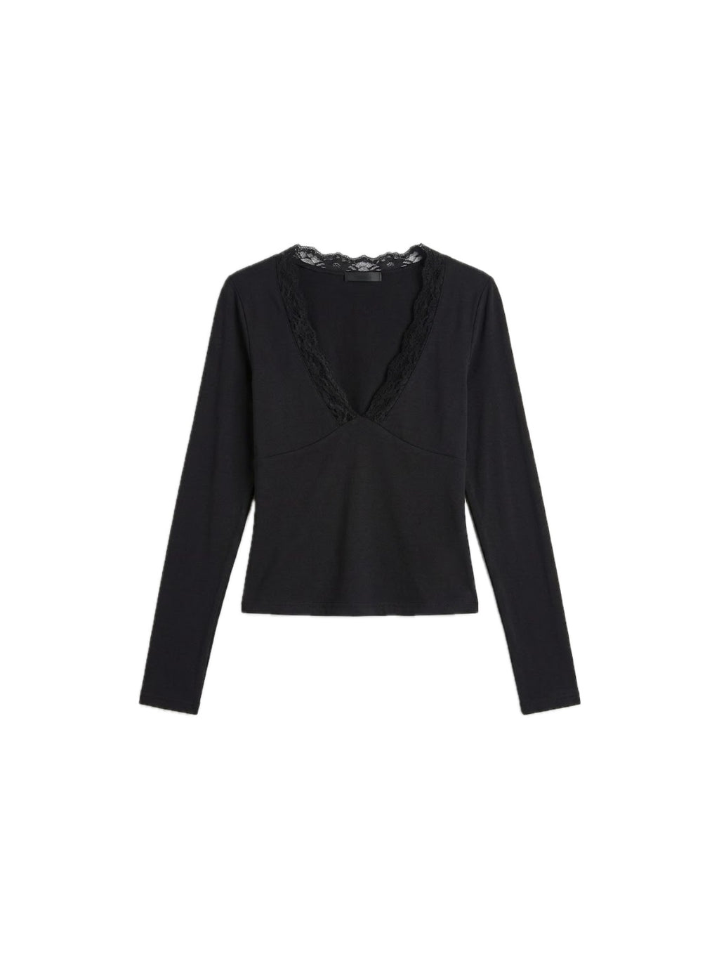 レースネックスリムトップス