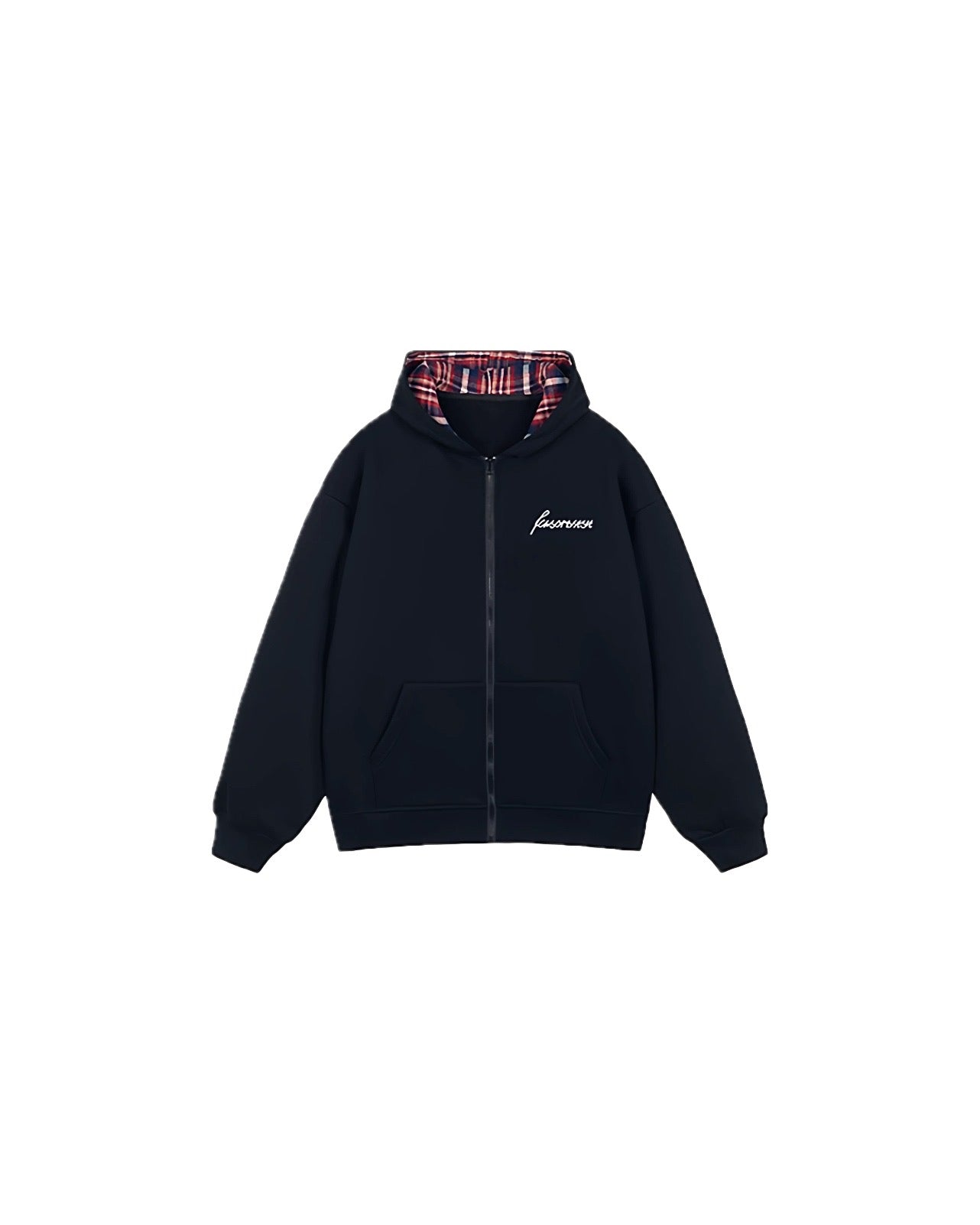 チェック柄フーディーパーカー