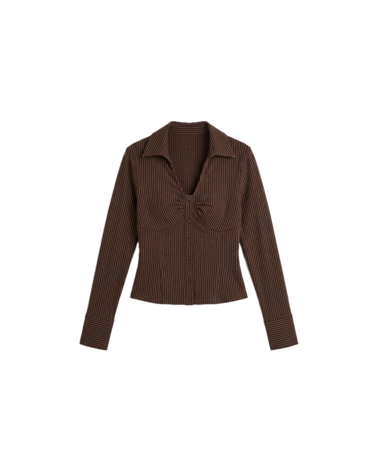 レトロブラウンストライプシャツ