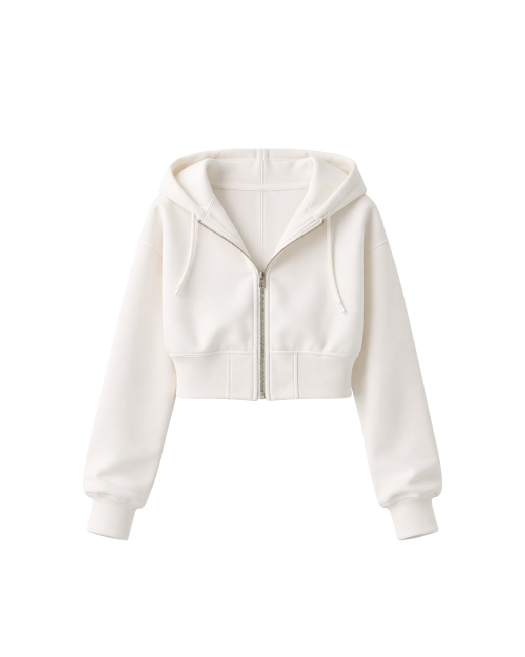 ダブルジップホワイトスリムパーカー