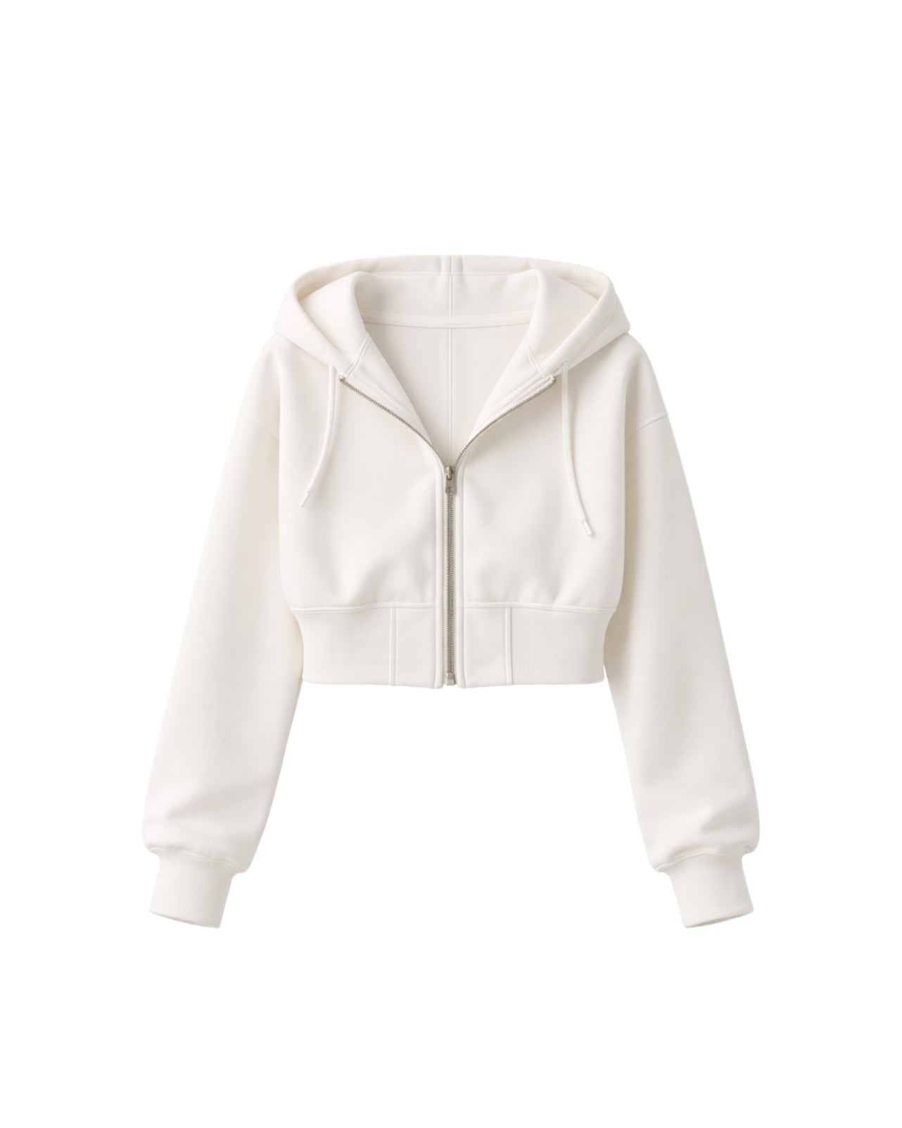 ダブルジップホワイトスリムパーカー