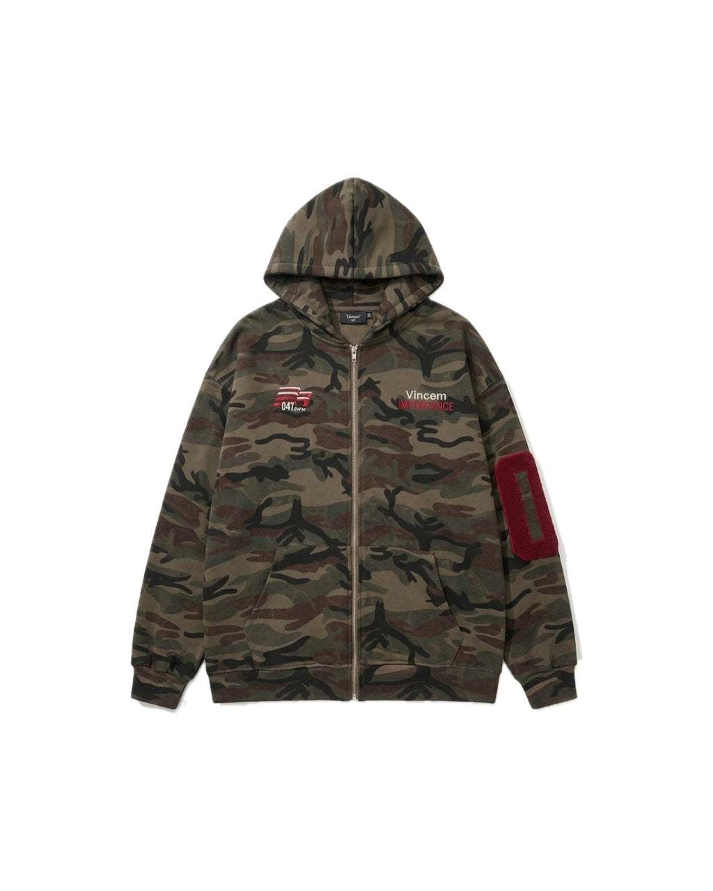 フード付きカモ柄パーカー