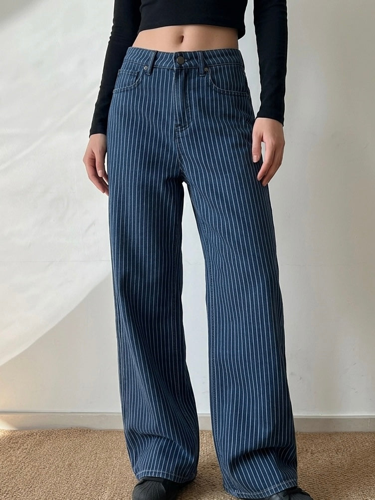 アメリカンレトロストライプワイドデニム