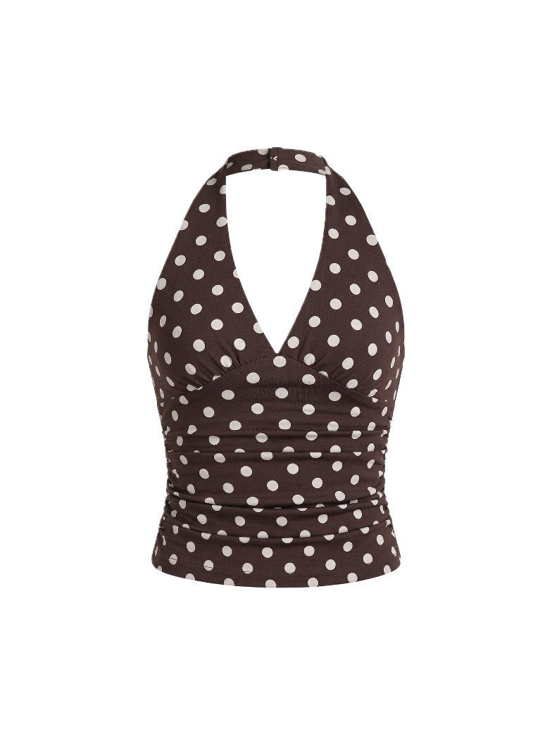 V ネックドットベスト