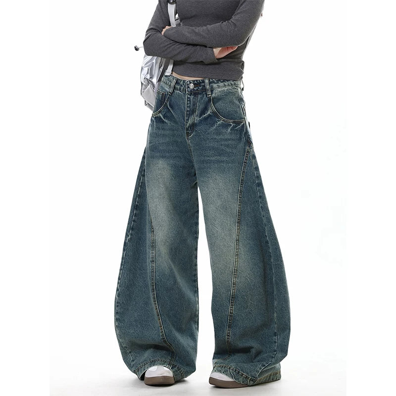 ハイウエストワイドレッグデニム