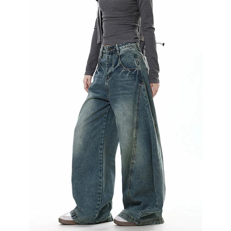 ハイウエストワイドレッグデニム