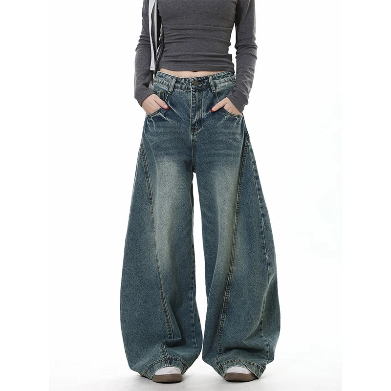 ハイウエストワイドレッグデニム