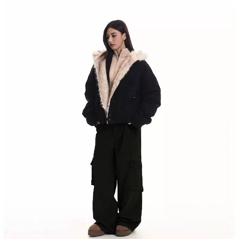 アメリカンレトロフード付きアウター