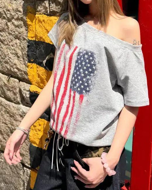 アメリカンワンショルダートップス