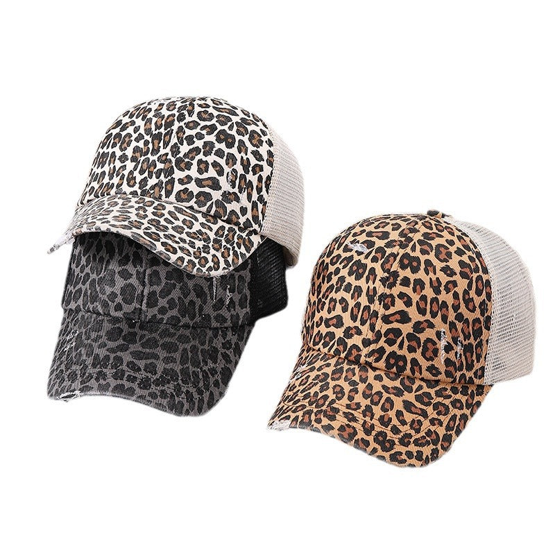 レオパード柄メッシュキャップ