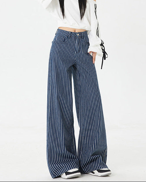 アメリカンレトロストライプワイドデニム