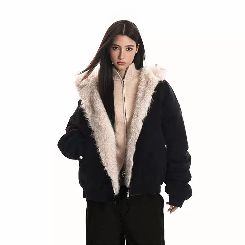 アメリカンレトロフード付きアウター