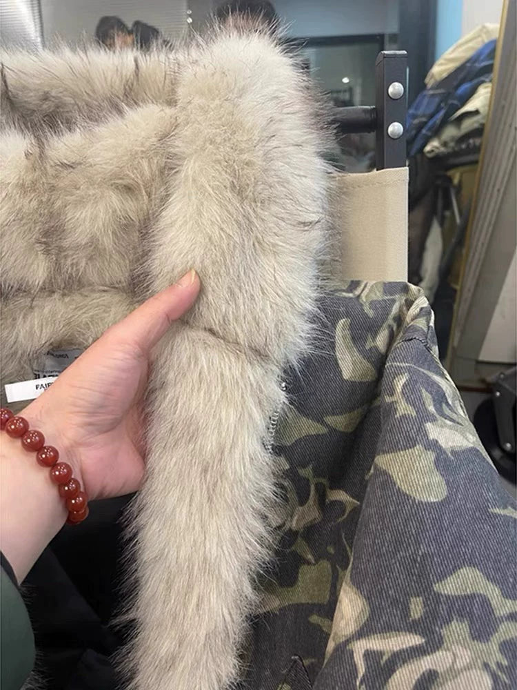 アメリカンレトロフードファー付きアウター