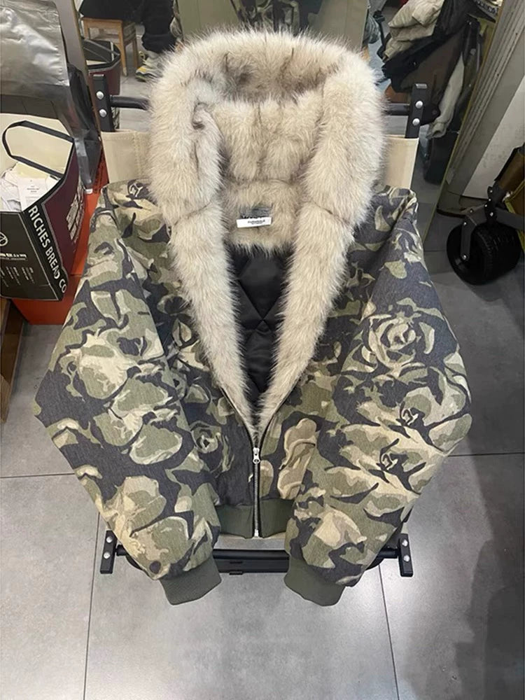 アメリカンレトロフードファー付きアウター