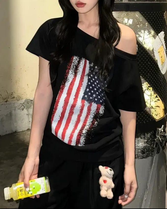 アメリカンワンショルダートップス