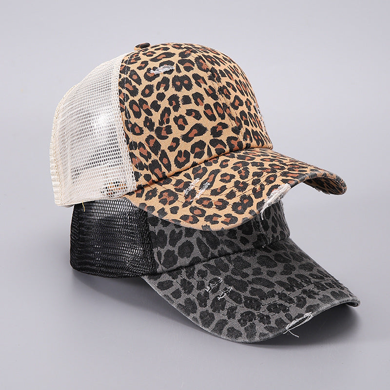 レオパード柄メッシュキャップ