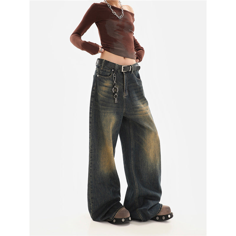 レトロダメージ風バギーデニム